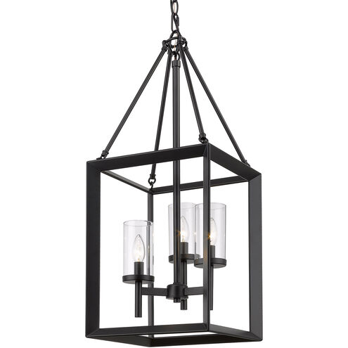 Smyth 3 Light 12 inch Matte Black Pendant Ceiling Light in Clear Glass